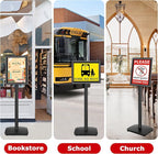 VAIIGO Heavy Duty Sign Holder Stand 8.5x11 Inch - Pedestal Floor Standing Sign Holder with Weighted Base - Vertical & Horizontal Poster/Menu Stand for Indoor/Outdoor Business Store Advertising, Black