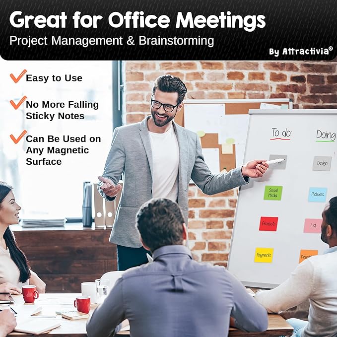 Attractivia Dry Erase Magnetic Labels, 2.8 x 1.8 in, Solid Colors, 40-Pack, Colored Erasable Write-On Labels, for Home, School, Office, Whiteboard