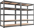 REIBII 2200LBS Storage Shelves 5 Tier Garage Shelving Heavy Duty, Adjustable Metal Shelving Unit, Garage Shelves for Basement, Warehouse, Pantry, Closet, Kitchen 72" H x 35.55" W x 16" D, 2 Pack | Heavy Duty, Adjustable, 2020LBS Capacity, Garage, Pantr...