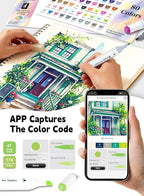 AEDAGA 168 Colors Alcohol Markers with Free App, Dual Tip Art Markers with Kickstand Case for Artists Adults, Alcohol Based Marker for Coloring Painting Sketching and Drawing, Great Gift