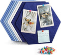 Uoisaiko 12" Large Bulletin Board with 30 Push Pins, Pack of 8 Hexagon Felt Pin Board Notice Boards for Home Office Kitchen, Felt Wall Tiles for Photos Memos