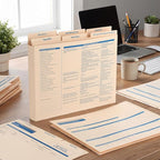 25 Set Employee Personnel File Folders Bulk 6 Folders Expanded Employee Record Master Organizer 11.9 x 9.5 x 1.25 Inches for 25 Employees Staff Receptionist Business HR Office Supplies