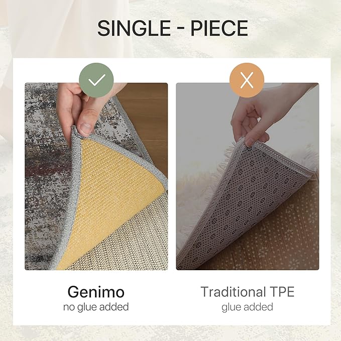 GENIMO No Crease Non Slip 8x10 Area Rugs for Living Room, Craft Woven Modern Abstract Rug, Soft Floor Carpet, Single-Piece Rugs for Bedroom, Dining Room, Office, Dark Gray Brown
