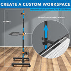 Mount-It! Rolling Computer Cart on Wheels, Mobile Desk Workstation with Monitor Mount for up to 32" Screen, Full Keyboard Tray, Floating Adjustable CPU Holder, Standing up to 70" Tall