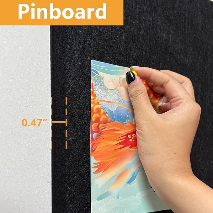 Thick Cork Board Tiles for Wall with Push Pins, Removable 36"x24"x0.47" Bulletin Board Sets, Self-Adhesive Pin Board | Magrowill 6 Packs Felt Panels for Office Home Classroom Dorm