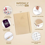 Clever Fox Planner PRO – Weekly & Monthly Life Planner to Increase Productivity, Time Management and Hit Your Goals, 8.5x11″ (Pearl)