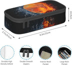 Basketball Pencil Box Black Kids Pencil Case for Boys Youth, Big Capacity Canvas Pen Pouch Marker Bag, Portable Travel Storage Box Desk Office Organizer, Sports-Themed Stationery Organization Bag