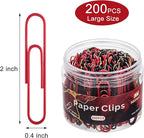 NEEWAY 200pcs Large Paper Clips, 2 Inch Jumbo Paper Clip, Ceative Colored Paperclips for Paperwork Office School and Personal Use