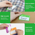 L LIKED Name Tags Stickers 600 Assorted Name Tags for Clothes with Colorful Border No Residue
