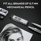 Nicpro 600pcs Mechanical Pencil Refills 0.7 mm, Break Resistant Mechanical Pencil Refills 2B, 60 Pack Per Tube, 10 Tubes