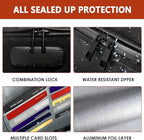 ROLOWAY Fireproof Document Bag (14.5 x 11.5 inch), 6400℉ Fireproof Money Bag with Zipper for Cash, Fire Safe Money Pouch with Lock (Black)
