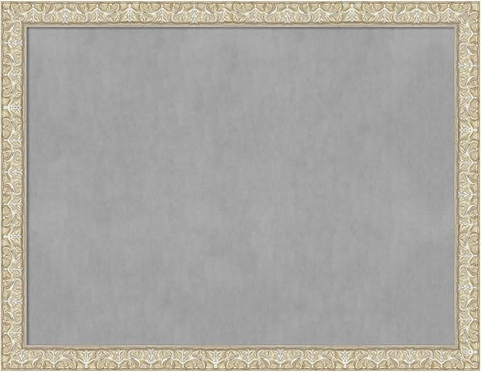 Amanti Art Silver Framed Magnetic Board 20x26 Medium Vision Board for use with Magnets, 100% Metal Sheet to Display Items as Office Decor or for Home Organization in mudroom, Kitchen or Kids Room
