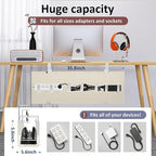 Cotohim Under Desk Cable Management Tray - Under Desk Cord Management - Clamp/Screw Mount - Fabric Wire Management - Cable Raceways Tray Cord Hiders for Office/Home (Beige, 35.8"×5.6")