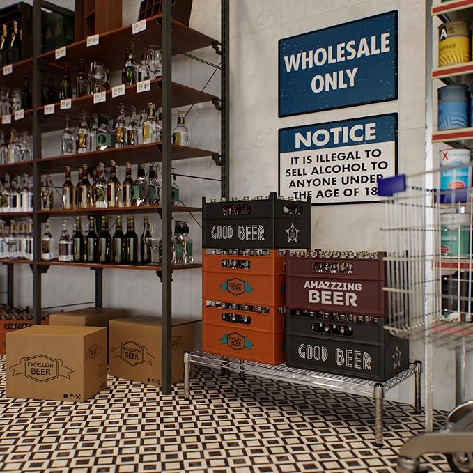 Regal Altair 18" Deep x 36" Wide x 8" Height 1-Tier Wire Shelving Kit | NSF Commercial Storage Rack Unit