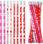 emzrivo 24 PCS Valentines Pencils Bulk Holiday Pencil with Top Erasers Wood Pencils for Classroom, 4 Style(24)