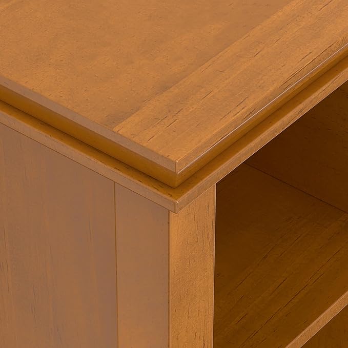 SIMPLIHOME Artisan Bookcase - 57 inch Tall 12-Cube Solid Wood Cube Organizer in Honey Brown, Transitional Storage Bookcase for Living Room, Study Room or Office with Fixed Shelves and Tapered Legs