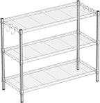 Guan River 3-Shelf Adjustable Metal Shelf Wire Shelving Storage Rack for Office,Kitchen,Bedroom,Bathroom,Laundry,Pantry Basement,Garage(Chrome,36" L x 14" W x 30" H)
