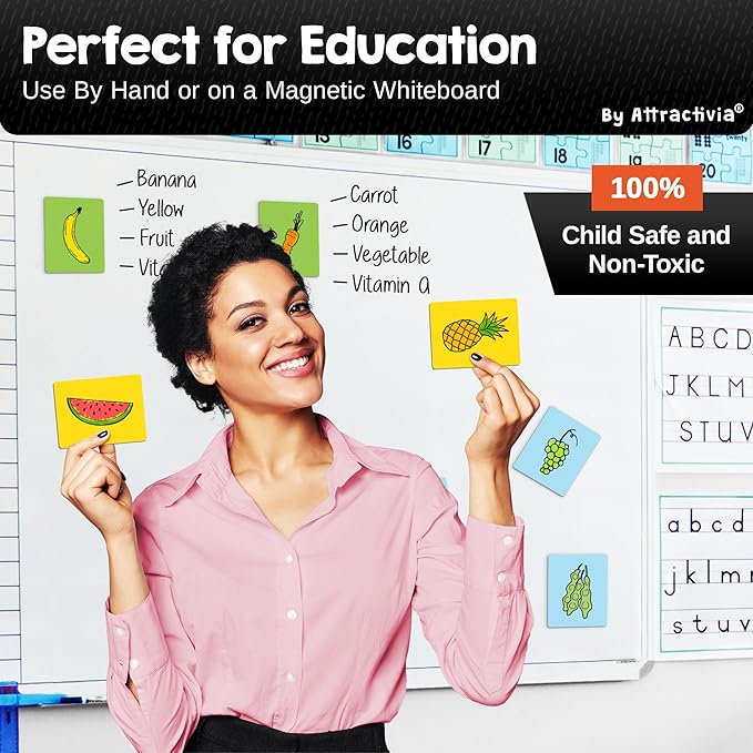 Attractivia Dry Erase Magnetic Labels 3.7 x 2.8 in, Solid Colors, Medium Dry Erase Magnets, 20-Pack, Colored Erasable Write-On All-Purpose Labels, for Office, Education, Home, Whiteboard