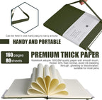 EMOMAS Lined Journal Notebook, 10Pack Hardcover Notebook for Men & Women – Journals for Writing, Work, School, Home & Daily Notes, 160 Pages – Medium A5, 5.7"x8", 100 gsm Thick Paper (Olive Green)