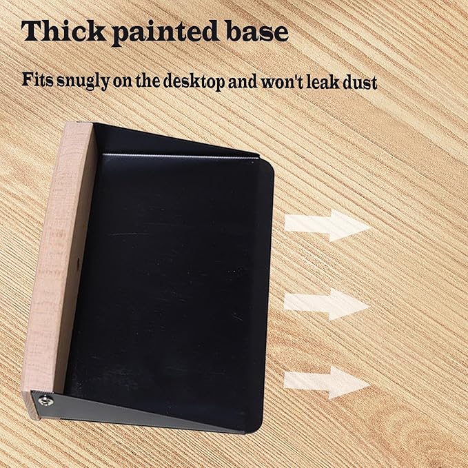 BSMstone Mini Broom and Dustpan Set Small Metal Dustpan and Brush Set Hand Whisk Broom for Home Office Desktop Sofa Pet Care Household Cleaning (PET bristles, Black)