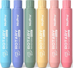Nicpro 6 Pack Rotary Retractable Erasers, Soft TPE Twist Erasers in Cute Rainbow Colors, Clean Erasing Large Pencil Eraser for Students Kids, School Supplies, Office, Stationary, Drawing & Journaling