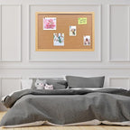 Yunihome Cork Bulletin Board, 48x31.5 Inches Hanging Cork Board Wooden Framed with Pins for Wall, Dorm Room, Office, Home Decor – Natural Cork & Black Frame