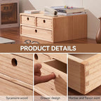 Kirigen Natural Wooden Desktop Organizer - Office Supplies Filing Tidy Storage Shelf - Storage Cabinet/Jewelry Organizer with 3 Drawers (NA, 2-Layer &3 Drawers)