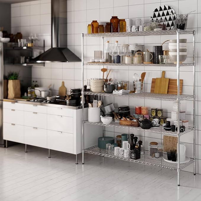Regal Altair 21" Deep x 60" Wide x 74" Height Wire Shelving Kit | 5-Tier | NSF Commercial Storage Rack Unit