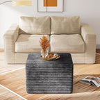 WLIVE Pouf Ottoman Foot Rest, Square Bean Bag Ottoman Coffee Table for Living Room, Grey