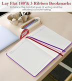 PAIBAS Lined Journal Notebook for Women Men, 160 Pages, A5 Hardcover Vintage Leather Journaling Notebooks for Work, School, Note Taking, Travel, Bible Study, Daily Diary for Writing 5.8"x8.5" (Purple)