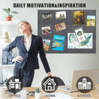 Large Cork Board Alternative 36" X 24" Bulletin Board - 6 Pack Removable Felt Wall Tiles, Cork Wall Tiles Bulletin Board Home Office Essentials - Dark Gray