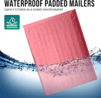 Levex - #000 4" x 8" [5 Pack] Pink Poly Bubble Mailers, Padded Envelope Mailers, Packing Envelope & Mailing Bags for Shipping