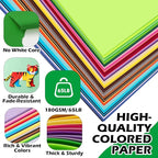 160 Sheets 5" X 7" Colored Cardstock, 80 Assorted Colors 180 GSM/65 LB Construction Paper Card Stock Printer Paper for Printing, Card Making, DIY Crafts, Kids School Supplies,Party Decorations