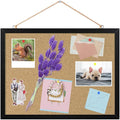 FEBSNOW Cork Board Bulletin Board 15.7 x 12 Inches with Rectangle Black Frame Hanging Pin for Office Home Message Board or Vision Board Decoration