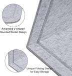 Large Bulletin Board, 72 X 48 inches Cork Board with 30 Pushpin, 6' x 4' Felt Cork Board Notice Pin Board, Self-Adhesive Vision Board Mood Board Foldable Photo Board for Wall - Silver Gray