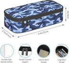 YIJIUWKIS Kids Adults Camo Style Pencil Case Blue Pencil Box for Boys Men Girls Women, Portable Canvas Storage Pouch Marker Pen Organization Bag, Desk Office Organizer Travel Bag