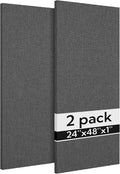 Olanglab Acoustic Panels 2 Pack, 48''x24'' Large Sound Panels, Fabric Wrapped Sound Proof Foam Panels for Walls, Sound Absorbing Panels for Recording Studio Acoustical Treatments (Dark Gray)