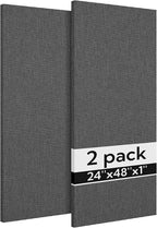 Olanglab Acoustic Panels 2 Pack, 48''x24'' Large Sound Panels, Fabric Wrapped Sound Proof Foam Panels for Walls, Sound Absorbing Panels for Recording Studio Acoustical Treatments (Dark Gray)