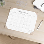 Cabbrix Desk Calendar 2026 with Desktop Mat, Simplified Medium Desk Pad Calendar 15" x 12" January 2026 to June 2027, Desk Blotter Calendar for Home School and Office (Apricot)
