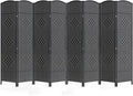 Cocosica 8 Panel Room Divider,6Ft Folding Privacy Screen,Tall - Extra Wide Foldable Panel Partition Wall Divider with Diamond Double-Weaved Hand-Woven Design Room Screen Divider