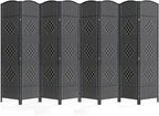 Cocosica 8 Panel Room Divider,6Ft Folding Privacy Screen,Tall - Extra Wide Foldable Panel Partition Wall Divider with Diamond Double-Weaved Hand-Woven Design Room Screen Divider