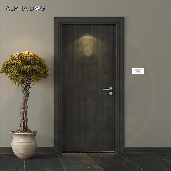 ALPHA DOG ADA SIGNS - Mechanical Room Sign with Braille for Your Business, 4x8 Inch, ADA Compliant, Indoor or Outdoor, Easy Installation, Made in the USA, White