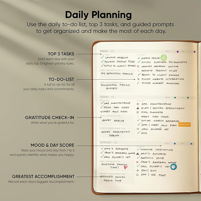 Dated, 2026 Planner, 5.8” x 8.3” - The #1 Productivity Planner to Achieve Your 2026 Goals - Planner 2026-2027 by PRODUCTIVITY STORE (A5, BROWN)