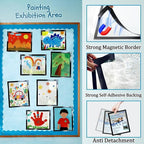 Magnetic Sign Holders 8.5 x 11 in, 8 Pack Clear Display Frames with Strong Magnetic Border, Self-Adhesive for Smooth Surfaces, Wall Mount Tool-Free Document & Poster Holder for Menus, Notices, Photos