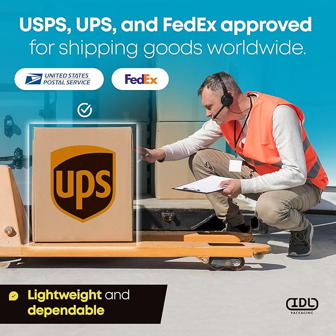 Medium Shipping & Moving Boxes 17 x 12 x 12 inches (5-Pack) - Extra Strength 200 lb vs Regular - Corrugated Cardboard Boxes, Made in USA - Durable Moving Box - Package Box by IDL Packaging