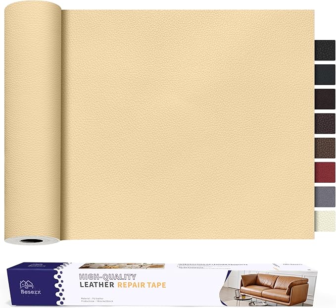 Besezx Leather Repair Patch Tape Kit, Self Adhesive Leather Repair for Furniture, Couch, Sofa, Car Seats,Office Chair,Vinyl Repair Kit.30inx16in