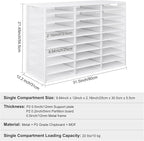 PAG-Mass Mail Sorter Adjustable Countertop Mail Holder, Heavy Duty Literature Organizer, Student Mailbox for Classroom, Desktop Bill Paper Organizer for Office Home School, 27 Compartments, White