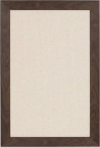 DesignOvation Beatrice Framed Linen Fabric Pinboard, 18x27, Walnut Brown