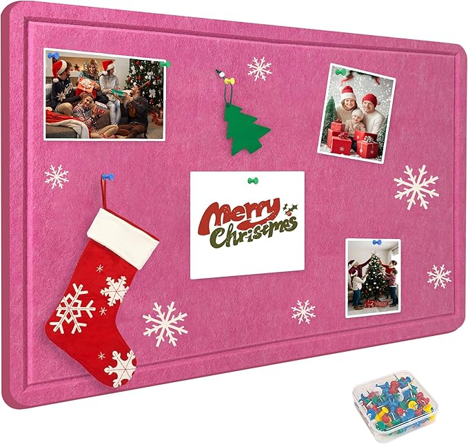 Yunihome Large Bulletin Board - Foldable 36x24 Inches Cork Board Alternative with 20 Push Pins, 3' x 2' Self-Adhesive Felt Bulletin Board for Wall, Home Office Classroom Decor