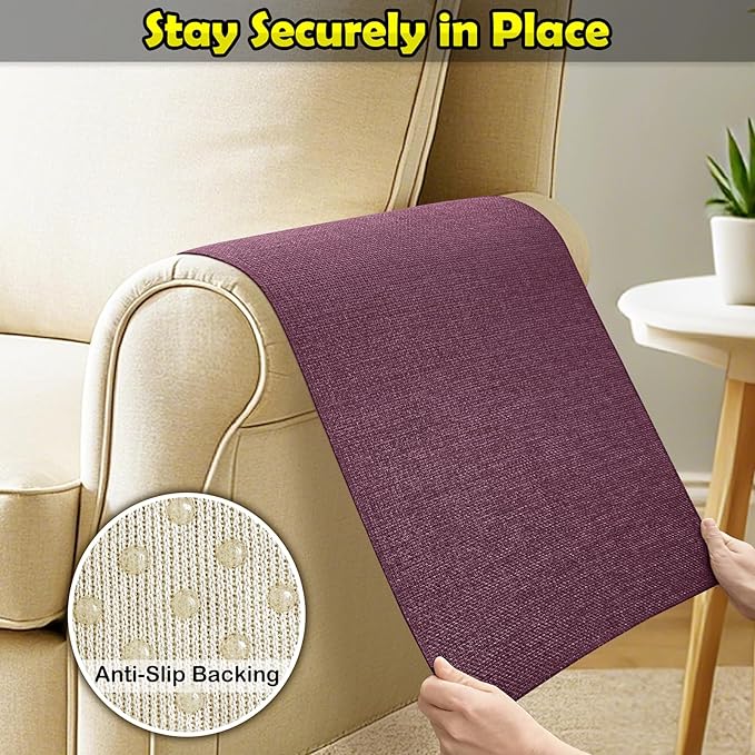 Couch Arm Covers, Waterproof Armrest Cover for Sofa, Armchair, Loveseat, Non-Slip Recliner Arm Cover, Sofa Arm Covers, Headrest Covers, Arm Chair Covers Set of 2 (Burgundy, 24"×20")